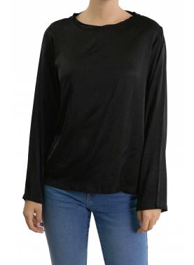 Blusa girocollo tinta unita 